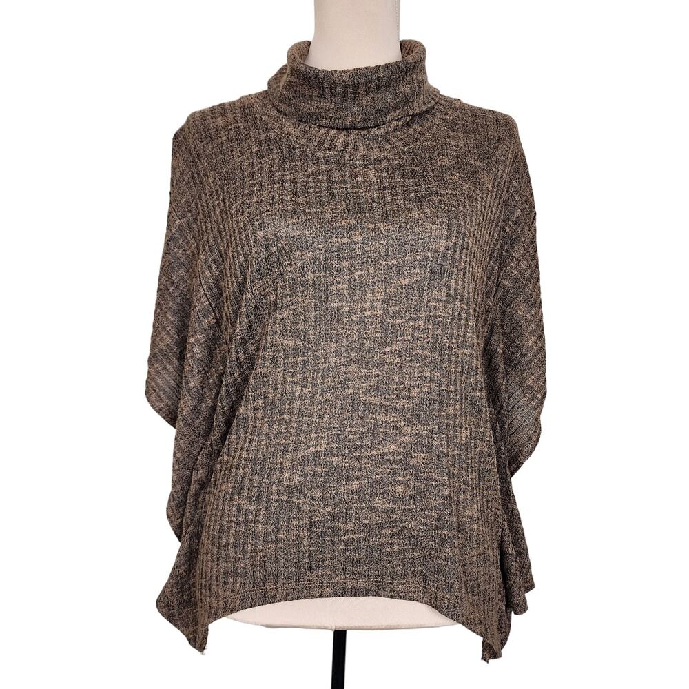 Brown Turtleneck Sweater Blouse